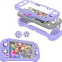 Protective Case for Nintendo Switch Lite, Switch Lite Case with Detachable Screen Protector Cover + Hand Grip Case Compatible with Nintendo Switch Lite 2019 (Purple)