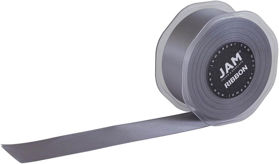 JAM PAPER Double Faced Satin Ribbon - 1 1/2 Inch Wide x 25 Yards - Silver - Sold Individually