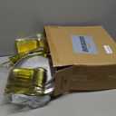 BESTVIP 300PCS Clear Gold Plastic Plate Set (50 Guests), Disposable Dinnerware Set for Party, Wedding, Birthday - 100 Plates, 100 Forks, 50 Spoons, 50 Knives for Christmas