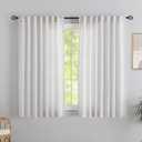 Off White Back Tab Curtains 72 Inches Long 2 Panels for Guest Room -Elegant Modern Country Semi Sheer Privacy Drapes Hooks Belt Light Filtering Playroom Curtains W52 x L72