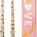 Topsics Ivory Taper Candles Set of 2, 10 inch Ivory Tall Candle, Unscented Heart Patterns Candlesticks, Long Burning Candles for Home Decor, Wedding, Valentine's Day