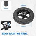 Electric Scooter 200x50 Solid Tire & Plastic Hub 8"x2" Solid Tyre Tubeless Tire with 10mm Bearing Explosion Proof for Electric Scooter Balance Bike Toddler Bike Strollers