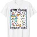 Silly Goose Teacher Club Funny Silly Goose for Teacher T-Shirt, Size 2XL