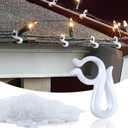 100 Pack Christmas Light Clips - White Plastic Mini Rope Clips, Weatherproof Outdoor for String Lights, Roof, Shingles, Gutters, Icicle