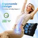 Lumbar Support Pillow for Office Chair Back Support - Memory Foam Lumbar Pillow for Car or Gaming Chair, Ergonomic Back Cushion with Adjustable Strap for Long-Hour Sitting (Black)