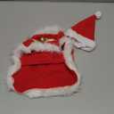 Enjoying Cat Christmas Costume, Pet Santa Hat with Xmas Clothes for Cats Small Dogs Rabbits, Cat Santa Hat and Red Warm Cloak Coat, New Year Puppy Red Clothes Outfit, Adjustable