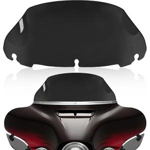 Black 9” Motorcycle Wave Windshield Windscreen Compatible for Harley 2014-2023 Harley Davidson Touring Street Glide/Electra Glide/Ultra Limited/Tri Glide FLHT FLHX FLHXS FLHTK