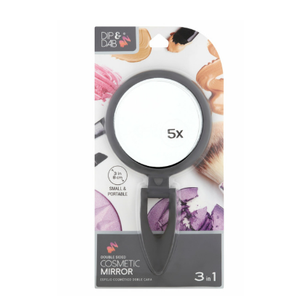 Jacent Dib & Dab 3-in-1, Double Sided 5X Magnification Face Mirror, 3 Inch Diameter - 2 Pack