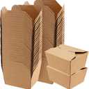 PINGEUI 60 Pack Kraft Food Containers, 30 oz Kraft Paper Brown Take Out Lunch Meal Food Packaging Boxes Leak and Grease Resistant to Go Containers for Catering Restaurant Picnic Party