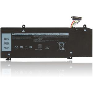 Futurebatt 1F22N 15.2V 60Wh New Laptop Battery Replacement for Dell Alienware M15 M17 R1 G7 7590 7790 G5 5590-D2783W D2743B D2865B D2863W D2842W D2843W Series 0HYWXJ HYWXJ 0JJPFK JJPFK