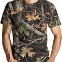 Men's Camo T Shirt Hunting Shirts Short Sleeve Fishing Camouflage Shirt (XL)