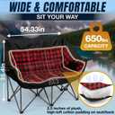 2 Person Camping Chair - Double Folding Chair for Adults - Supports 650 Pounds - Extra Padded Double Seat Camping Chair - Portable 2 Person Camping Couch for Patio and Beach, 54.3 inches x 19.7 inches x 35.4 inches