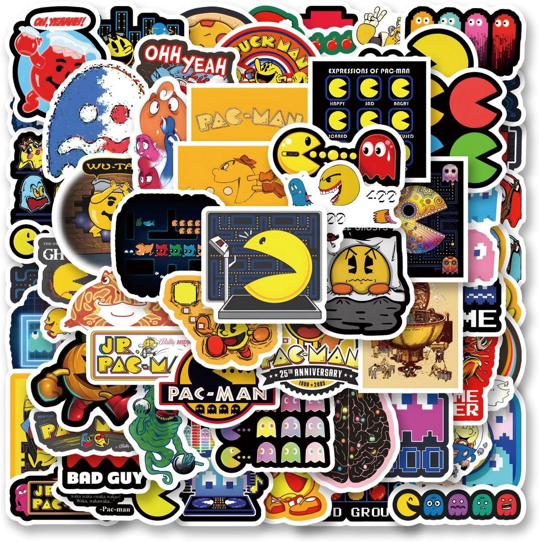 60Pcs Game Stickers Pack, Cute Cartoon Vinyl Waterproof Sticker Decals for Water Bottle, Laptop, Phone, Scrapbooking, Journaling Choice for Party Supply Decor