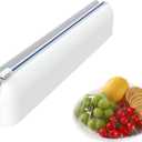 Quasziwa Aluminum Foil & Plastic Wrap Dispenser with Cutter - Easy One-Hand Operation, Space-Saving Kitchen Organizer for Worktops & Cabinets, Magnetic Cling Film Dispenser - Fits 12" Rolls, Gray (14.70*2.90*2.40 IN)