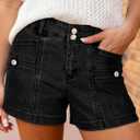 Astylish Women's High Waisted Shorts Jean Stretchy Casual Fashion Trendy Double Button Fly Denim Shorts