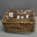 YRMT Rattan Storage Basket Pantry Basket with Built-in Handles Wicker Basket for Organizing Shelves Waterproof Woven Basket Nature (14"x10"x6.3")