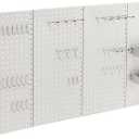 Amazon Basics Rectangular Metal Pegboard Wall Organizer, Tool Storage Organization System, Rust and Scratch Resistant, 48-Piece Kit, Gray