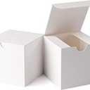 GEFTOL Small White Gift Box - 100 Pack, 3x3x3 inches, Foldable Paper Box for Bridesmaids, Proposals, Birthdays, Parties, Christmas