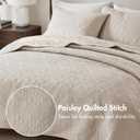 Madison Park Luxurious Cotton Damask Quilt Set, 3PC King/Cal King Bed Set