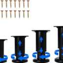 4 Pcs Adjustable Height Furniture Support Legs [with Screws] 3.15-4.72 inch, Metal Heavy Duty Furniture Replacement Legs for Chair/Bed/Sofa/Cabinet/Couch/Dresser/Bed/Table (Black)