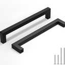 Homdiy Cabinet Pulls Black Cabinet Handles (5 Pack)- HDJ12BK 7-1/ 2in(192mm) Hole Centers Drawer Pulls Black Cabinet Hrdware Cabinet Door Handles for Kitchen Cabinets