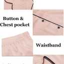 3 x Womens Silk Satin Pajamas Set Short Sleeve Sleepwear Button Down Loungewear 2 Piece Pjs Shorts Set (Pink, XL)