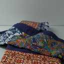 King Quilt Sets, 100% Cotton Quilts King Size, Navy Bedspreads, Patchwork with Retro Bohemian Floral Patterns, 3-Piece Lightweight Bedding Coverlet for All Season (1 Quilt + 2 Pillow Shams)
