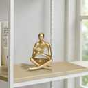 Gold Home Decor Accent Reading Women Thinker Statue Abstract Figurines for Living Room Office Desk Table Shelf Desk Bookshelf Shelves Collecting Gifts Decoration