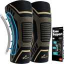 Copper Knee Brace for Men & Women - Knee Compression Sleeve with Side Stabilizers - Knee Support for Running, Hiking, Working, Basketball, Volleyball, Gym, Meniscus Tear, ACL, Arthritis Knee Pain Relief, A Pair (Medium(16"-18.5"))