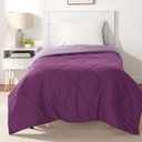 Amazon Basics Reversible Lightweight Microfiber All Season Bed Comforter Blanket, Plum/Light Purple, Twin/Twin XL