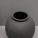 Black Ceramic Vase - Large 12.5 Inch Round Floor Vase for Centerpieces, Farmhouse Rustic Minimalist Home Decor (Sandstone Black)