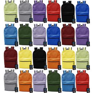 Winterlace 24 Pack Backpack, Bulk 17 inch Lightweight Outdoor Travel Gym Corporate Events Bag (Assorted)