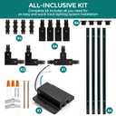 H Track Lighting Rails Kit - iCreating 13ft Black Track Light Track 3 Wire with Floating Canopy Connector, I and L Connectors for Single Circuit H Type LED Track Lighting Heads Fixtures