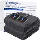 Westinghouse Electric Blanket Queen Size, Super Cozy Soft Flannel 84"" x 90"" Heated Blanket with 10 Fast Heating Levels & 1-12 Auto-Off, Machine Washable, ETL&FCC Certification, Charcoal