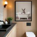 Kangaroo in Bathtub Wall Art Print Poster, Bathroom Decor Gallery Posters Prints for Restroom Home Picture Painting Artwork (Kangaroo, 8 x 10 inches, Unframed)