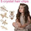 Hair Accessories Kit for Girls Including 32 Pieces Hair Clips, Hair Barrettes, Hair Ties, Hair Bows - Great Gift for Birthday, Christmas, Party, Age 4-15 (Crystal)