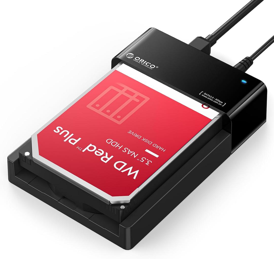 ORICO External USB 3.0 to SATA Hard Drive Lay-Flat Docking Station for 2.5 or 3.5in HDD, SSD Up to 24TB [Support UASP]