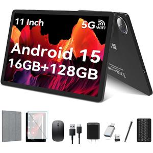 KADYBE Android 15 Tablet 11 inch, 2025 Latest Tablets with 16GB RAM 128GB ROM 1TB Expand, Tablet with Keyboard, 8000mAh Battery, Octa-Core MTK 8786 Tableta with 21 MP Camera, 11" Incell Screen