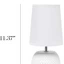 Simple Designs LT2084-WHT Mini Studded Texture Ceramic Bedside Table Lamp, White
