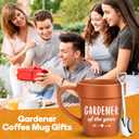 Gardening Coffee Mug Christmas Birthday Gifts for Women Men Boss Teacher Mom Dad Best Friend,Cool HandMade Office Desk Fall Decor White Elephant Gift,Novelty Plant Lovers Pot Cup with Shovel Spoon Set