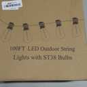 Brightever LED Outdoor String Lights 100FT Patio Lights with 52 Shatterproof ST38 Vintage Edison Bulbs, Outside Hanging Light Waterproof for Porch, Deck, Garden, Backyard, Balcony, 2700K Dimmable