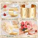 Liliaafar 6 Pcs Gold Corsage Wrist Bracelet Bands for Women Cuff Bangle Bracelet Wrist Corsage DIY Wedding Wristband Wide Open Cuff Adjustable Wristband Accessory for Wedding Bridal Party Prom