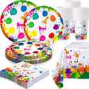 122 Pcs Art Paint Party Decorations Sip and Art Party Supplies, Artist Paint Plates Napkins Cups Plastic Tablecloth Artist Tableware Serves 24 Guests for Birthday
