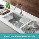 SAMSIER Silicone Sink Protectors Mats (13x11 & 14x12 & 16x12 & 18x16 & 19x14 & 21x16 & 22x13 & 25x16 & 26x14 & 28x14 & 30x16) for Bottom of Kitchen Sink (21x16, Rear Drain)