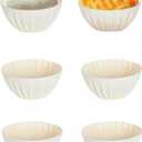 Mini Banneton Basket,6 Pcs 5 Inch Small Sourdough Banneton Bread Proofing Basket Set Round Proofing Bowl for Sourdough Loaf Pans Bread Baking Supplies (Beige)