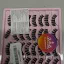 Natural Lashes Wispy Eyelashes Fuzzy Strip Eye Lashes Mink False Eyelashes Volume Fake Eyelashes 16 Pairs Eye Lashes Pack with Clear Lash Band