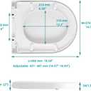 D/U Shape Toilet Seat,Soft Close and Quick-Release for Easy Cleaning Toilet Seats Cover,Stable Hinge Design to prevent shifting -White Elongated Toilet Lid