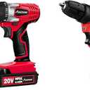 AVID POWER 20V MAX Lithium lon Cordless Drill Set, Power Drill Kit with Battery and Charger, 3/8-Inch Keyless Chuck, Variable Speed, 16 Position and 22pcs Drill Bits (Red)