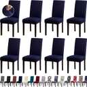 Chair Covers, Stretch Kitchen Chair Covers/Dining Room Chair Covers Set of 8, Removable Washable Dining Chair Slipcovers for Home, Hotel, Banquet (.Navy Blue)
