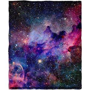 KYKU Soft Galaxy Blanket Full Size Fleece Purple Nebula Throw Blanket Universe Small Outer Space Adult and Child Comfy Home for Living Room Sofa Nap Cozy Pretty Abstract Art Printed Design Gifts